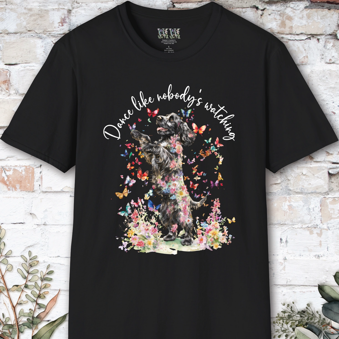 Cocker Spaniel #1 "Dance like nobody's watching" unisex T shirt