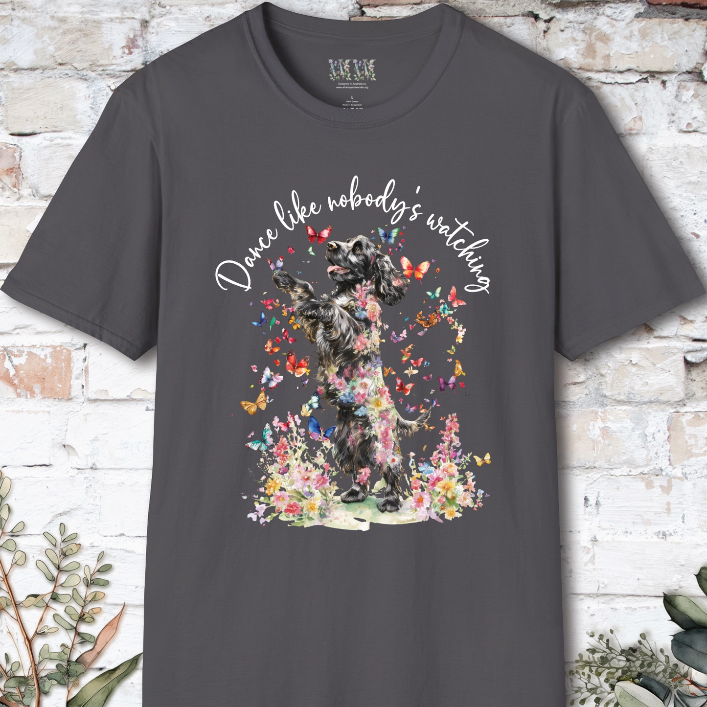 Cocker Spaniel #1 "Dance like nobody's watching" unisex T shirt