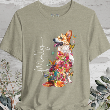 Corgi #2 Floral Personalized T shirt
