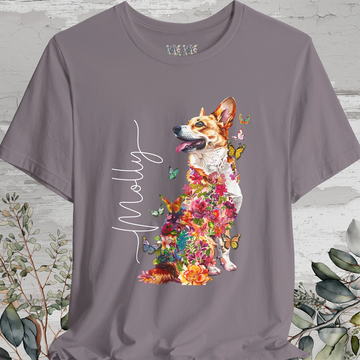 Corgi #2 Floral Personalized T shirt