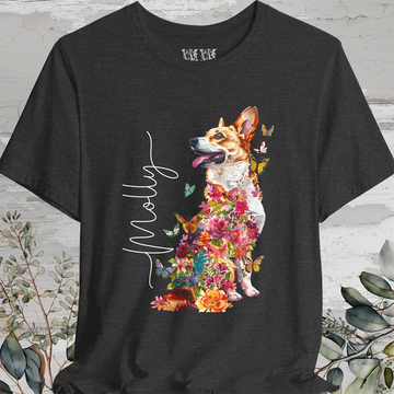 Corgi #2 Floral Personalized T shirt