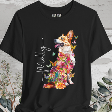Corgi #2 Floral Personalized T shirt