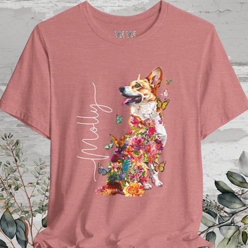 Corgi #2 Floral Personalized T shirt