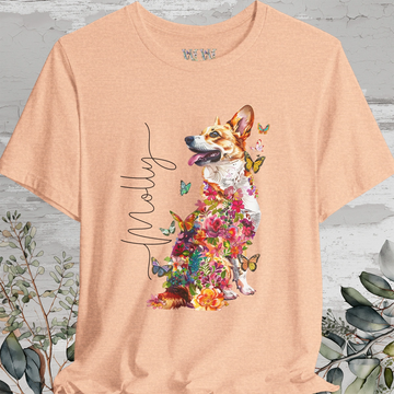 Corgi #2 Floral Personalized T shirt