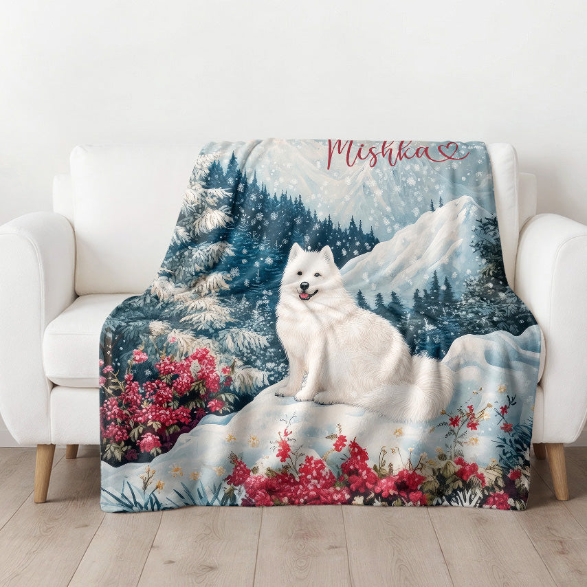 Samoyed Snow #1 Personalised Blanket