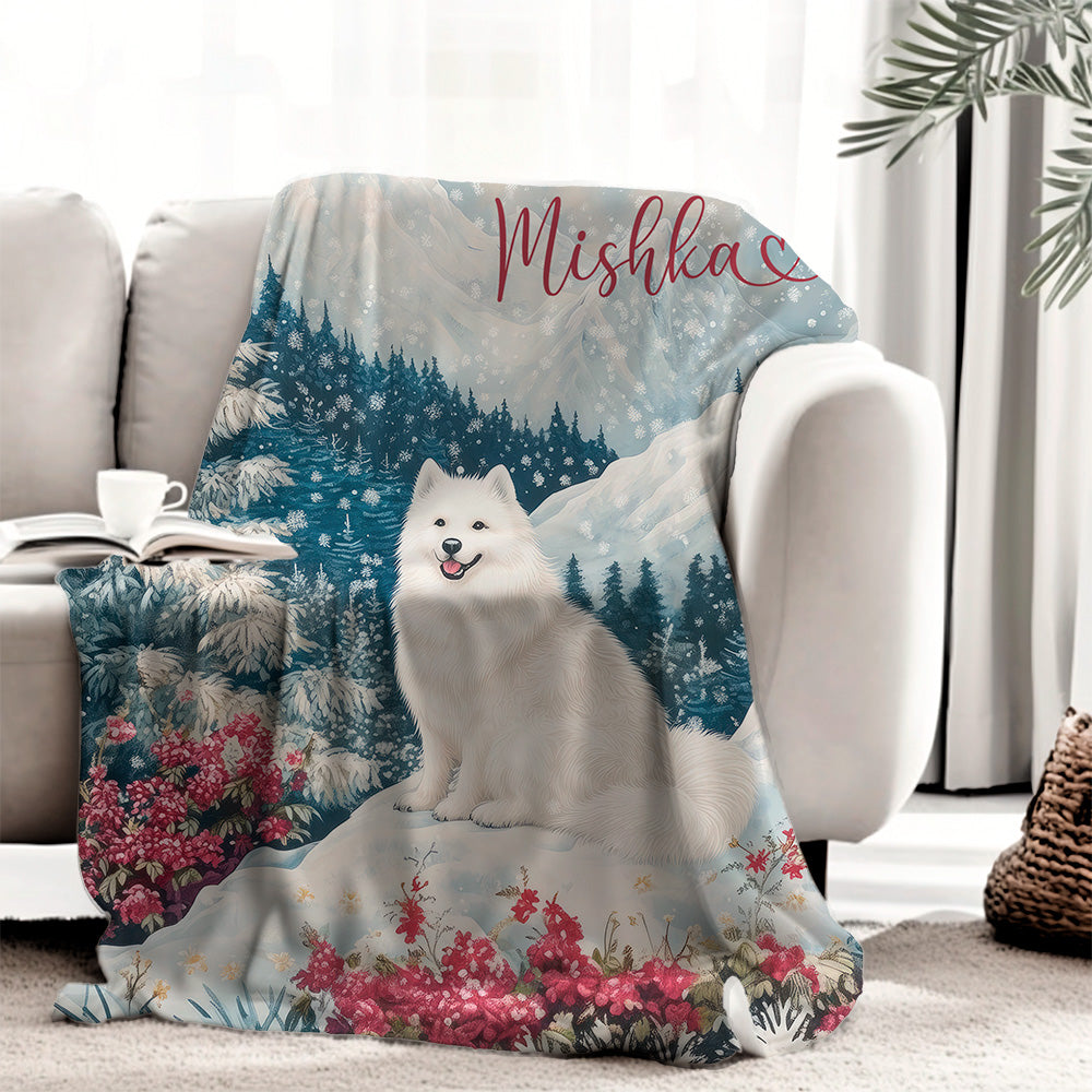 Samoyed Snow #1 Personalised Blanket