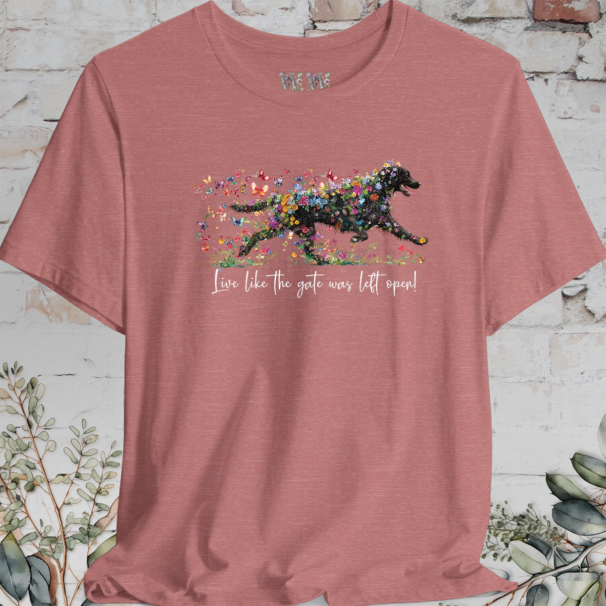 Curly Coated Retriever #2 'Live like the gate was left open' T shirt
