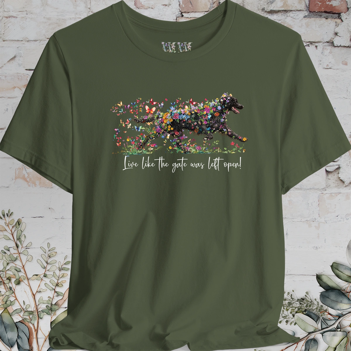 Curly Coated Retriever #2 'Live like the gate was left open' T shirt