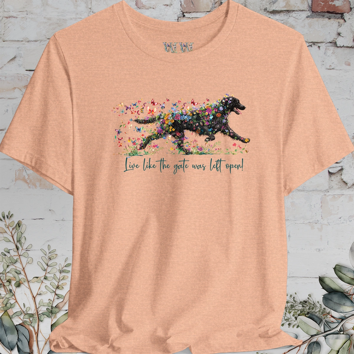 Curly Coated Retriever #2 'Live like the gate was left open' T shirt