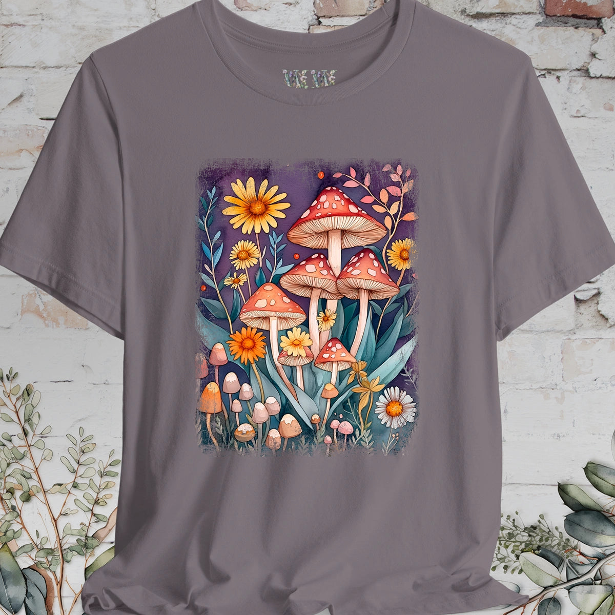 Floral Mushroom #1 unisex T shirt