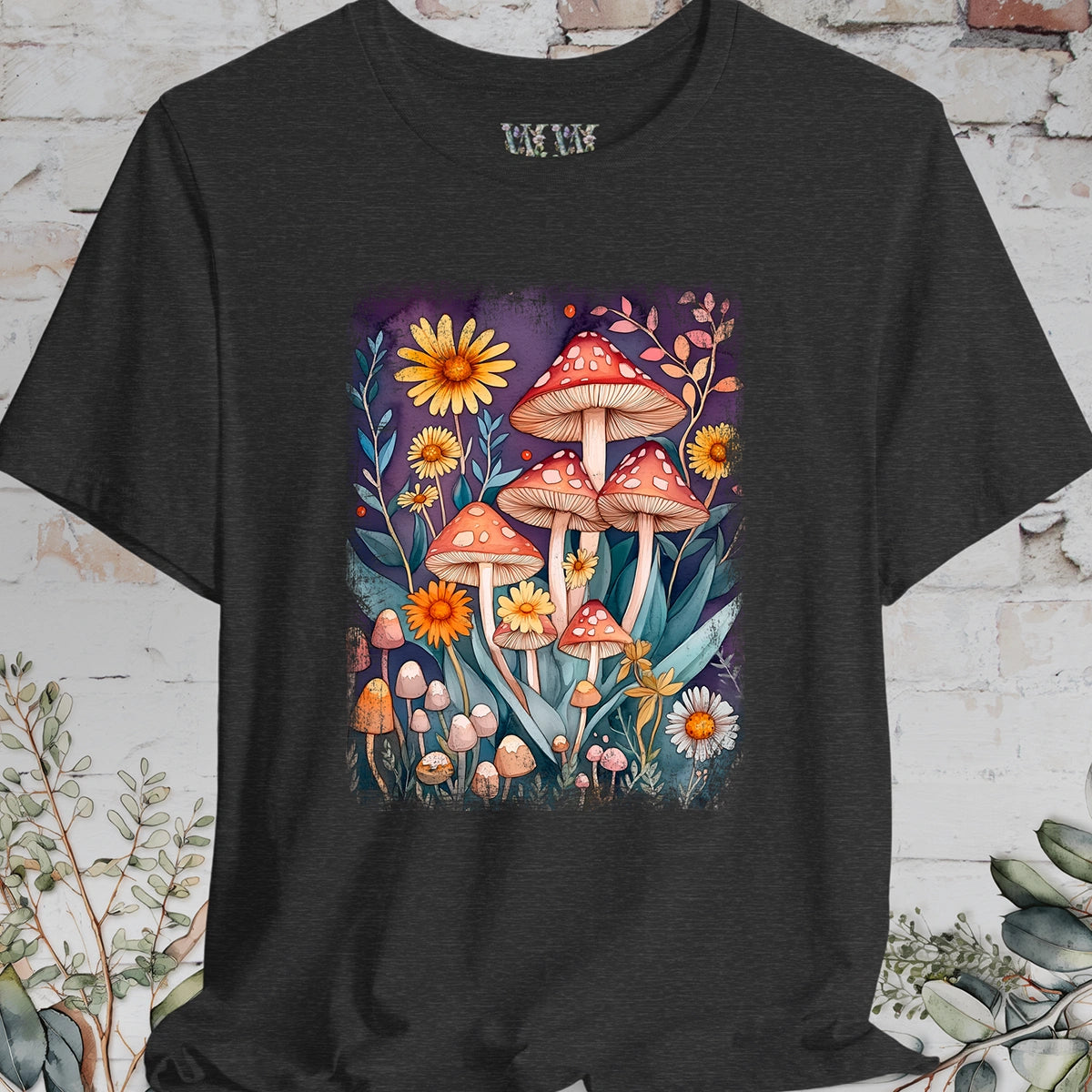Floral Mushroom #1 unisex T shirt