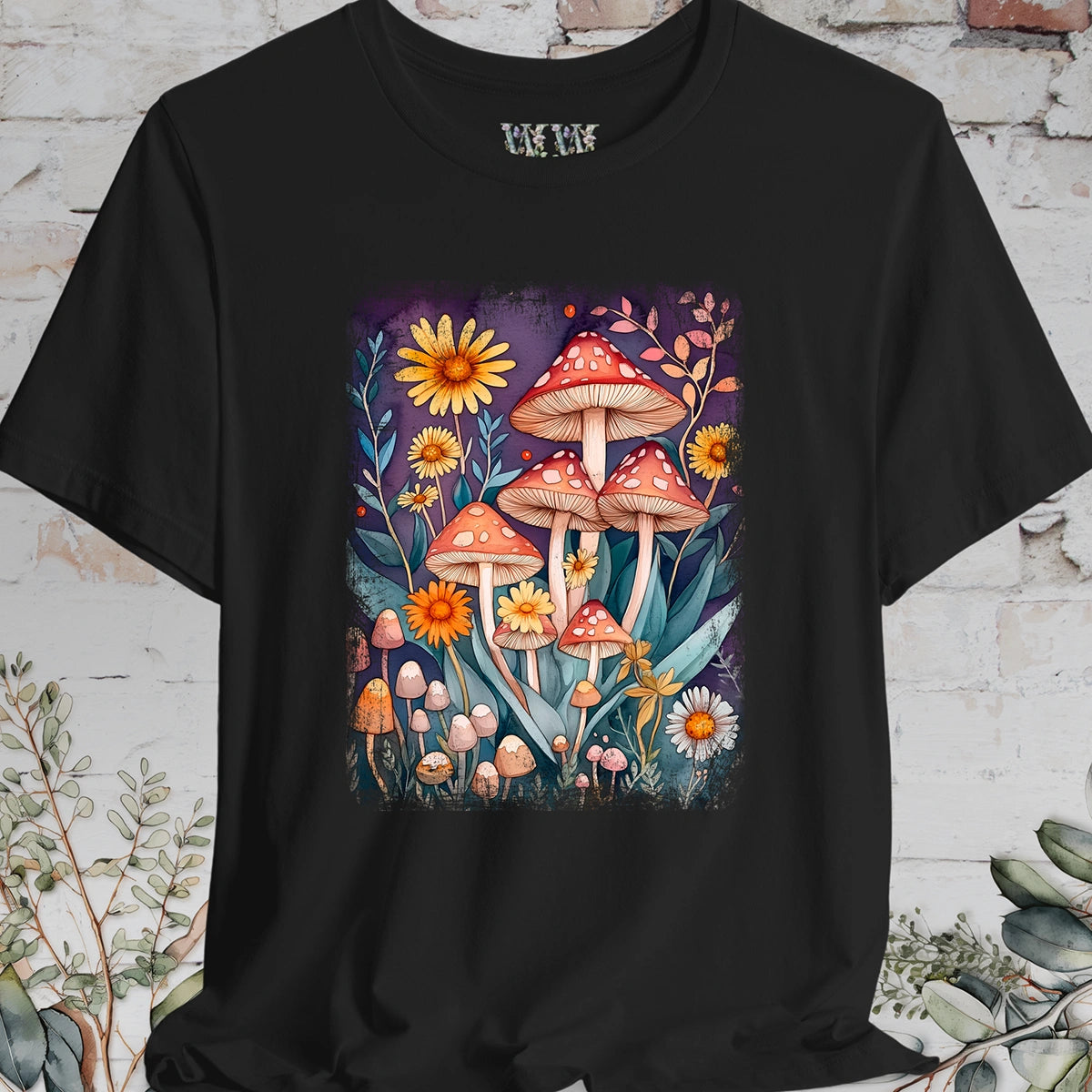 Floral Mushroom #1 unisex T shirt