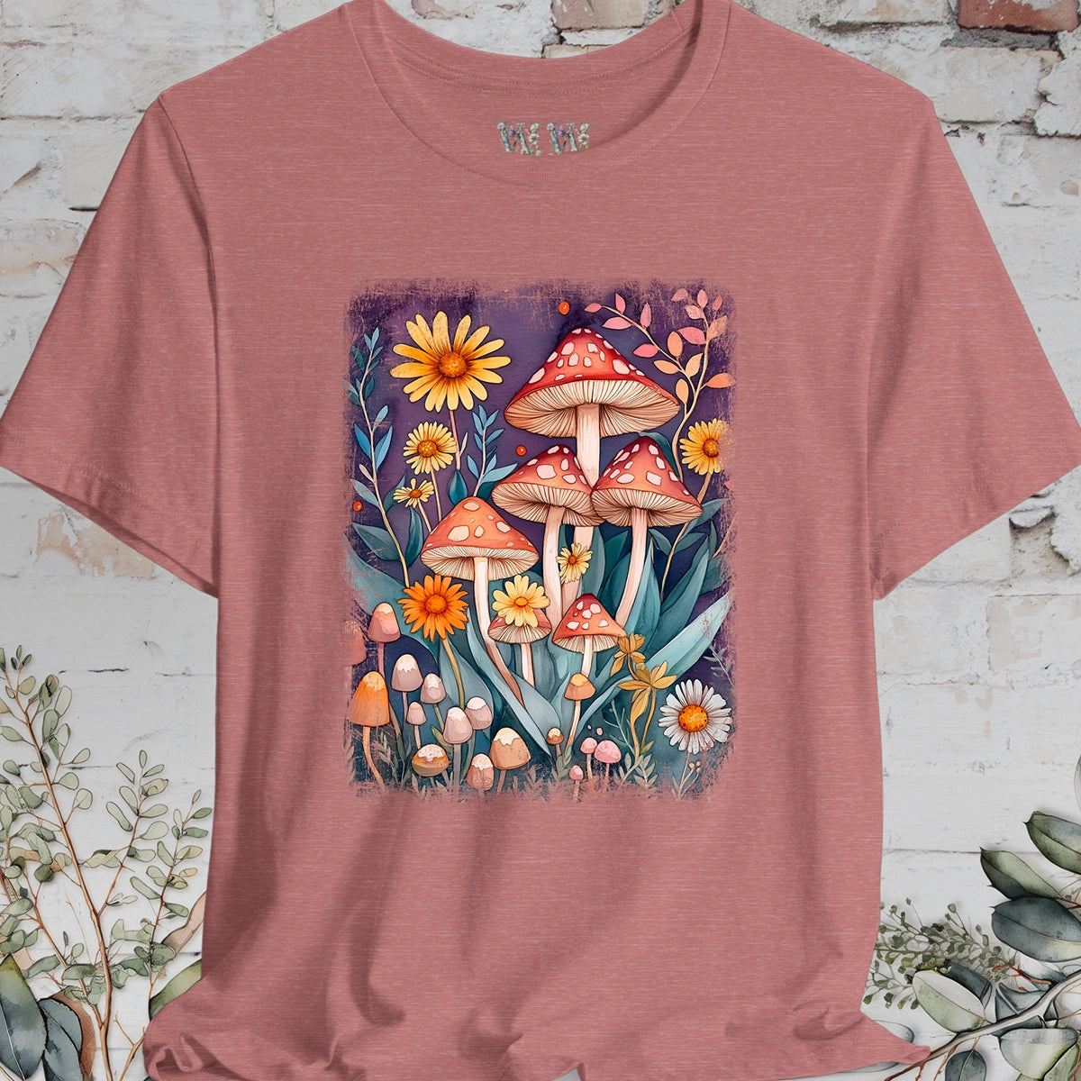 Floral Mushroom #1 unisex T shirt