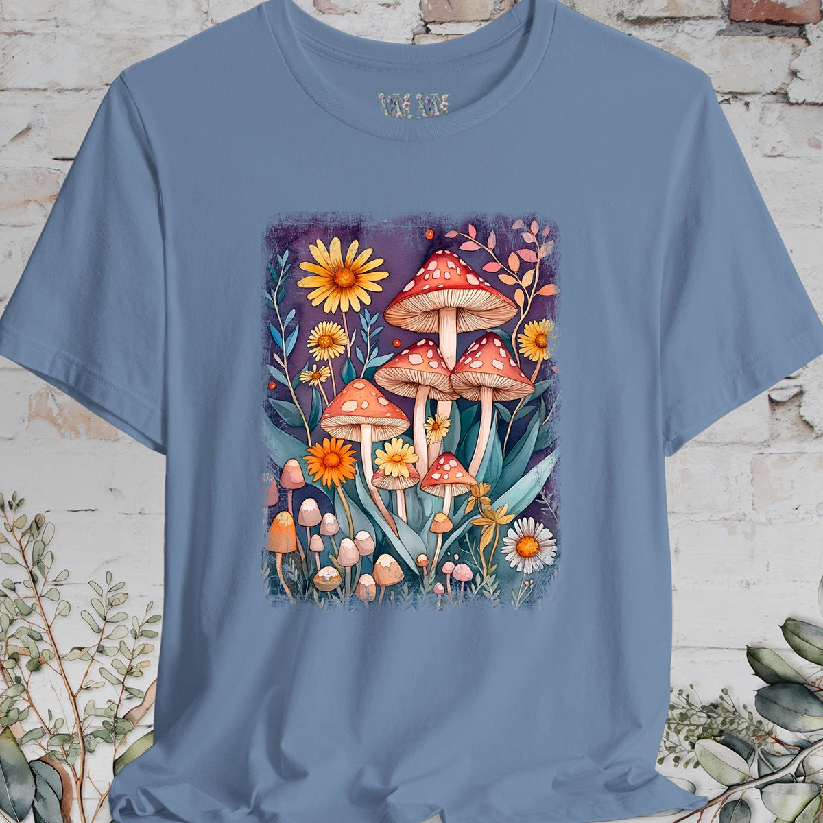 Floral Mushroom #1 unisex T shirt