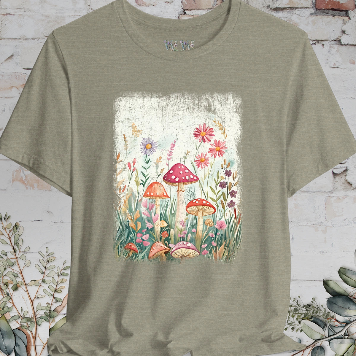 Floral Mushroom #3 unisex T shirt