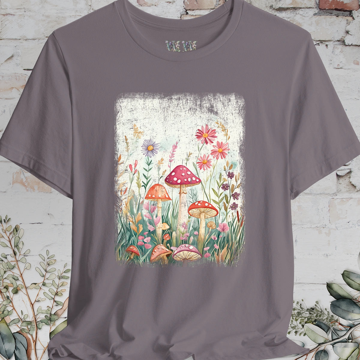 Floral Mushroom #3 unisex T shirt