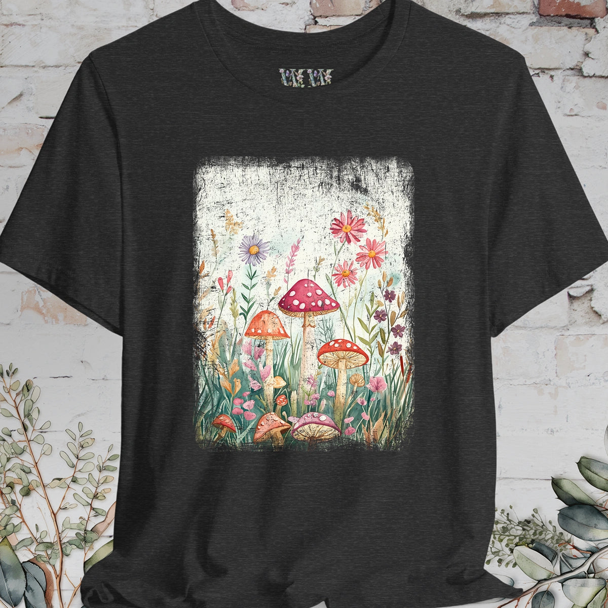 Floral Mushroom #3 unisex T shirt
