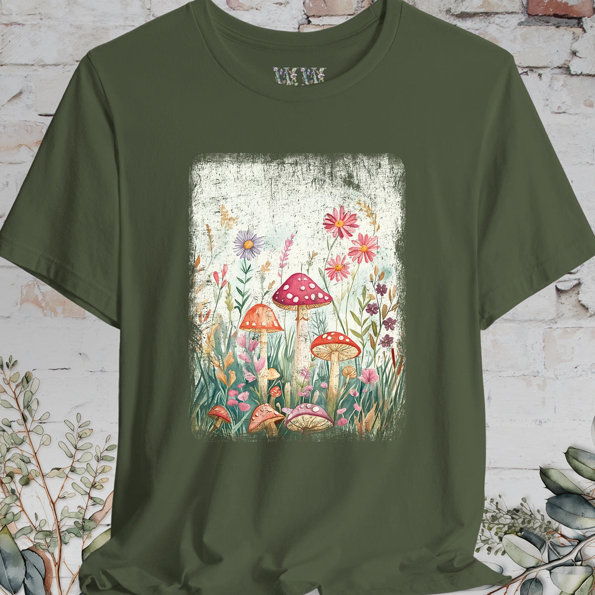 Floral Mushroom #3 unisex T shirt