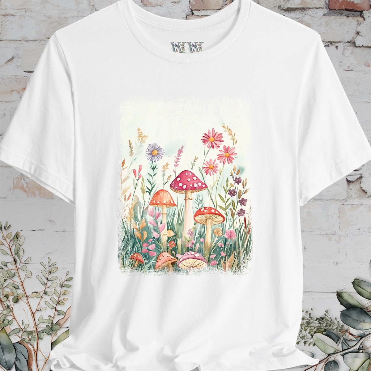 Floral Mushroom #3 unisex T shirt