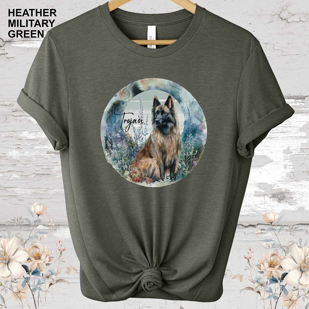 German Shepherd Cottage Garden #3 T-shirt.