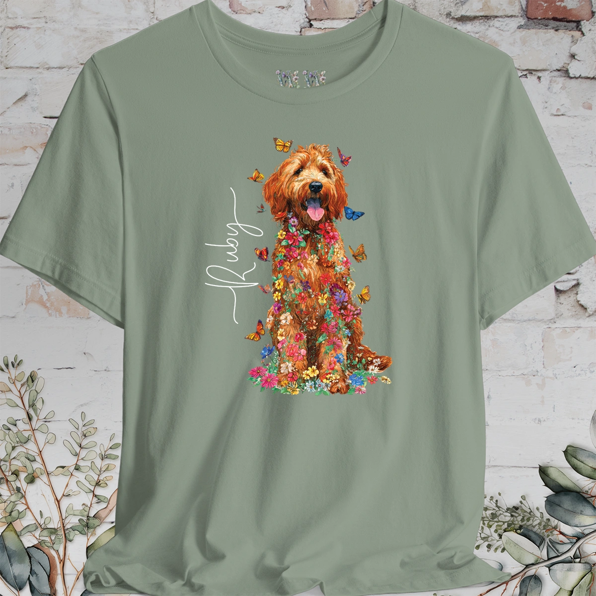 Golden Doodle #5 Floral Personalized T shirt