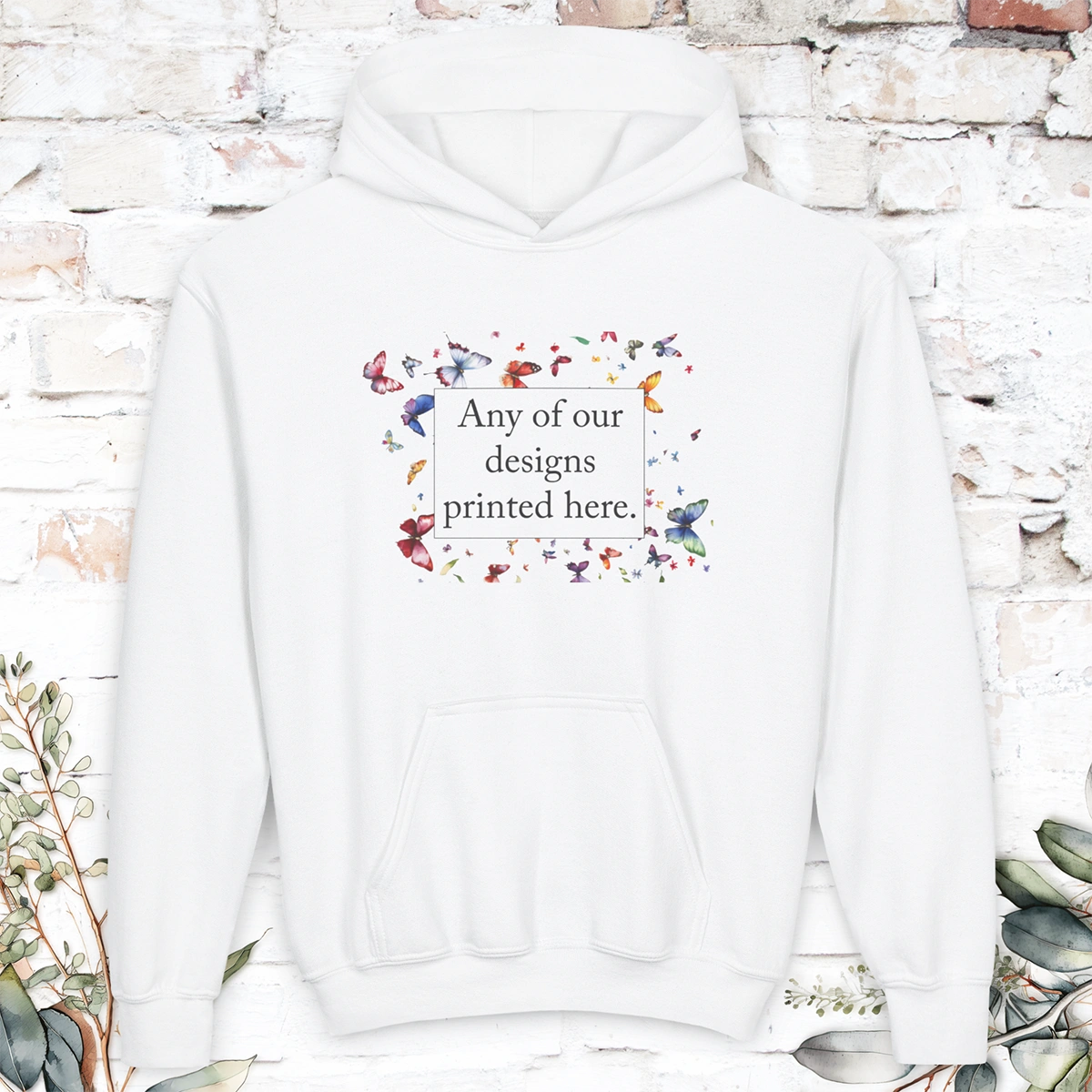YOUTH HOODED SWEATER - Any of our designs.