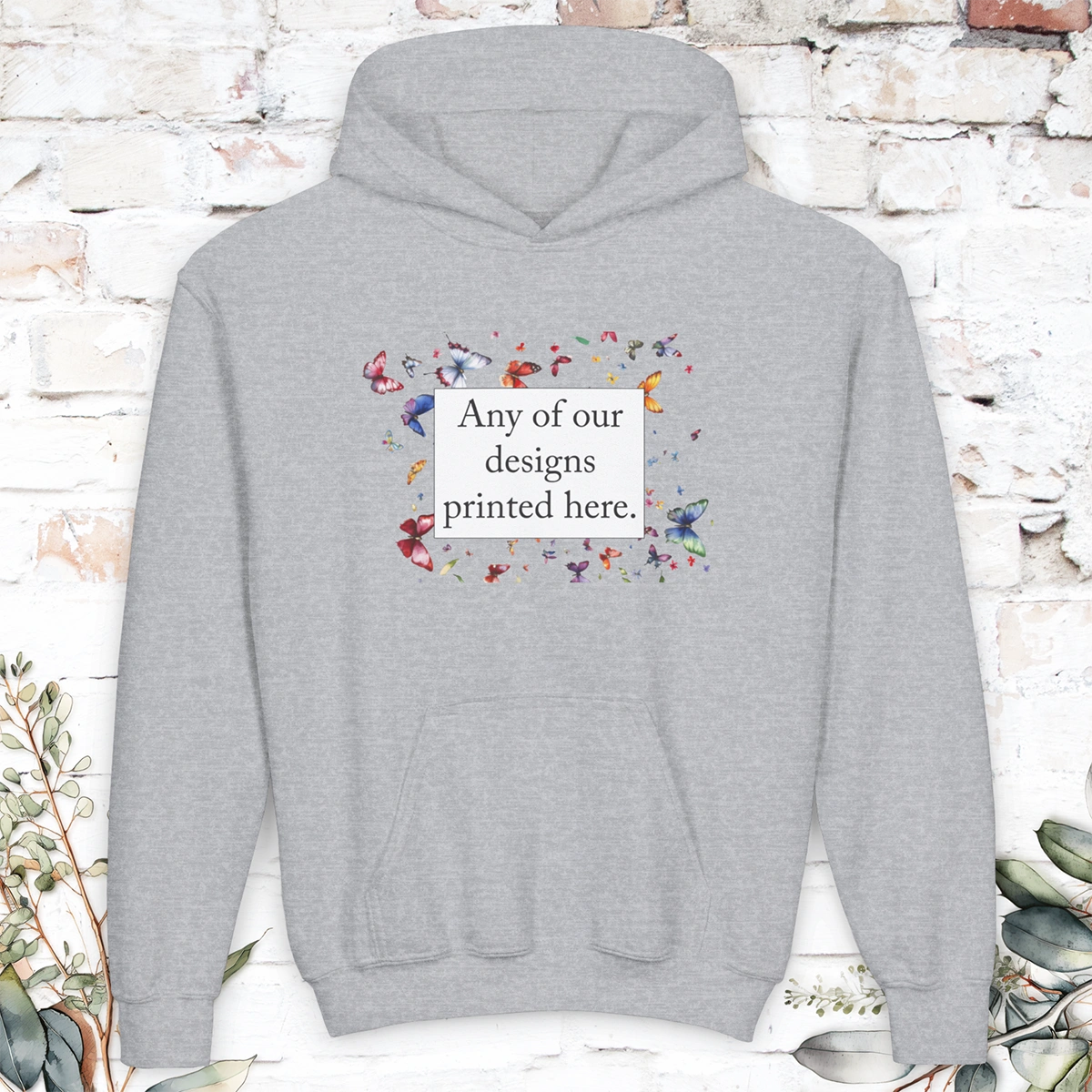 YOUTH HOODED SWEATER - Any of our designs.