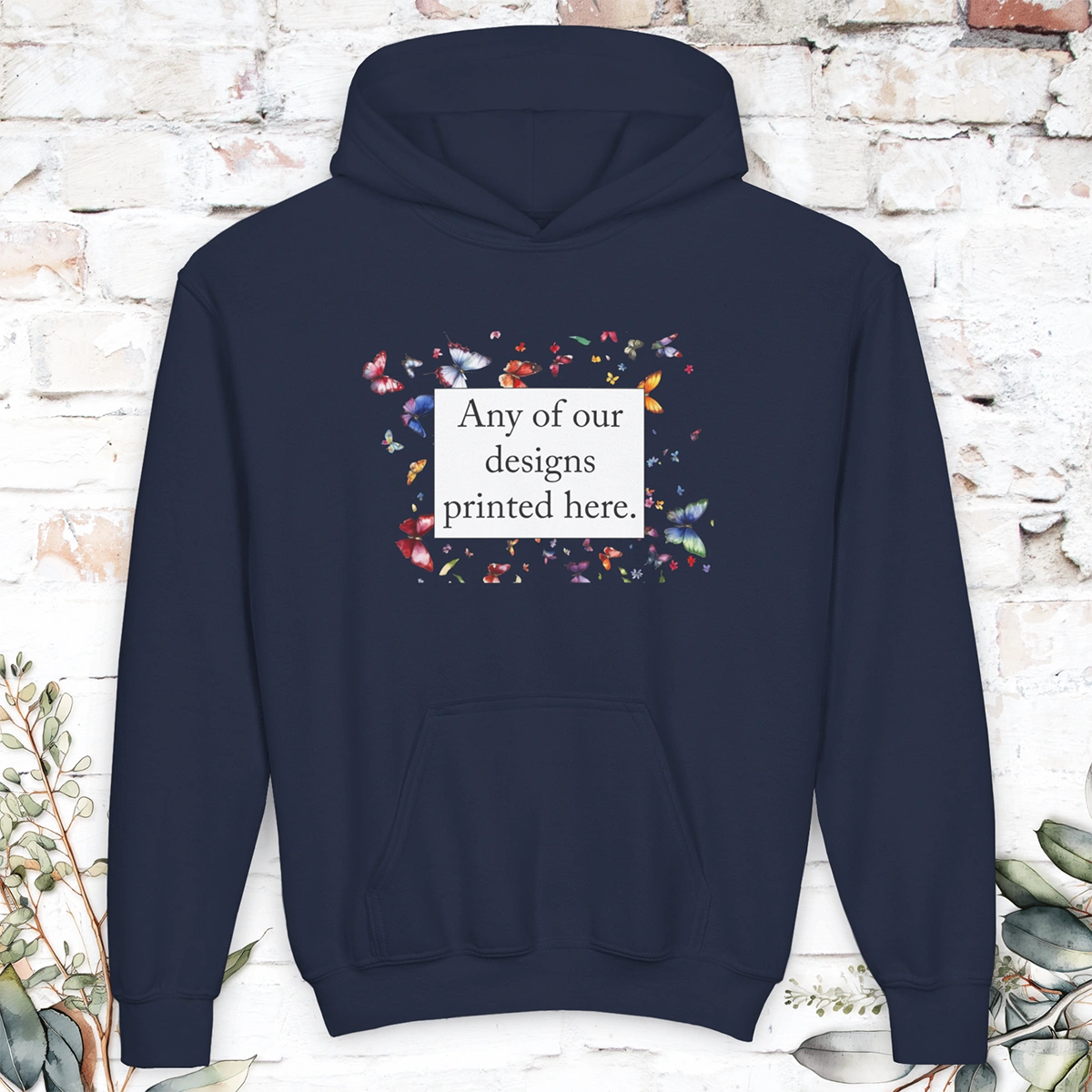 YOUTH HOODED SWEATER - Any of our designs.