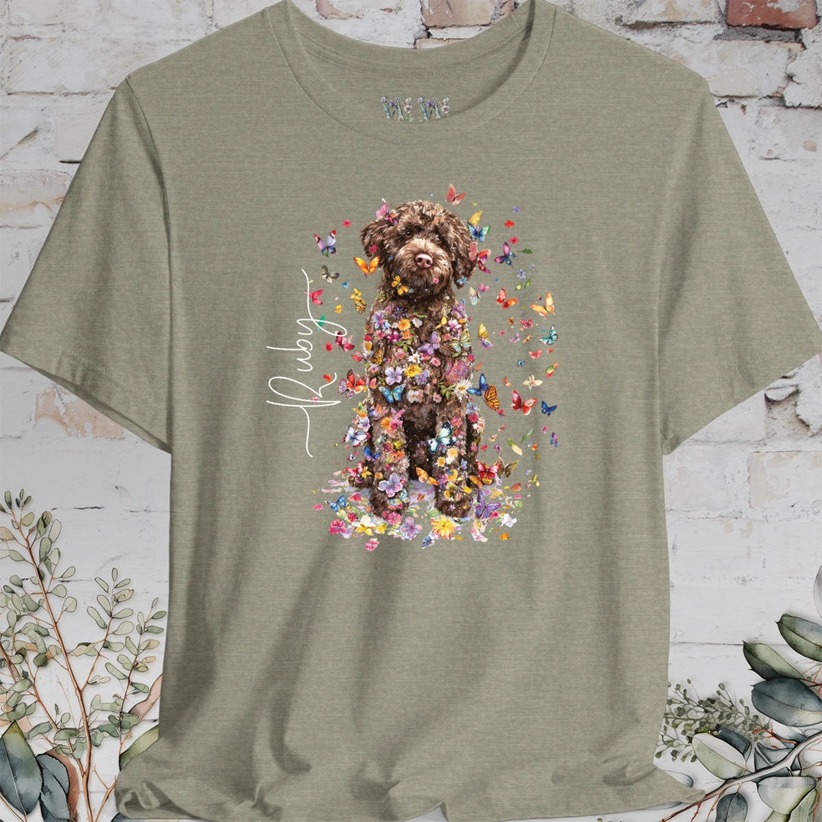 Lagotto Romagnolo #1 Floral Personalized T shirt