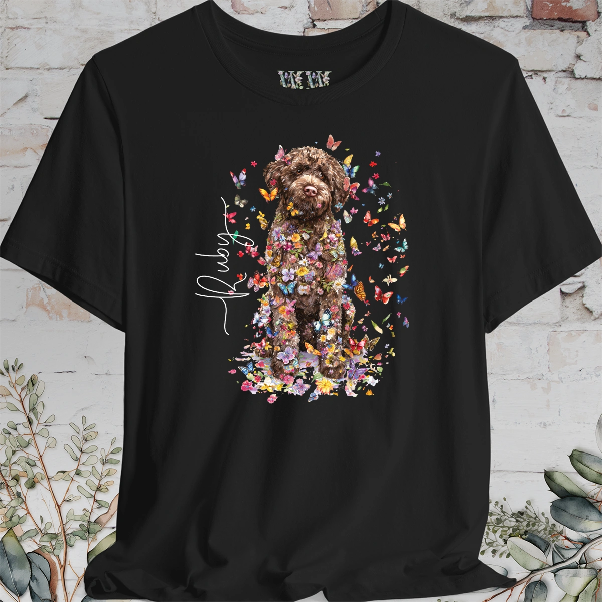 Lagotto Romagnolo #1 Floral Personalized T shirt