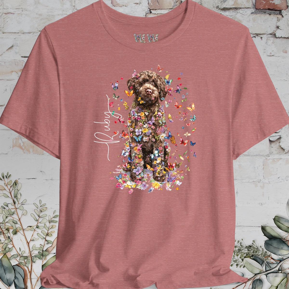 Lagotto Romagnolo #1 Floral Personalized T shirt