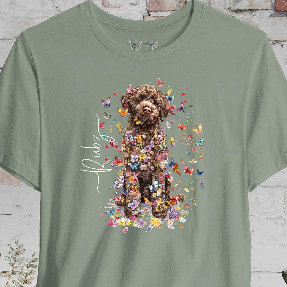 Lagotto Romagnolo #1 Floral Personalized T shirt