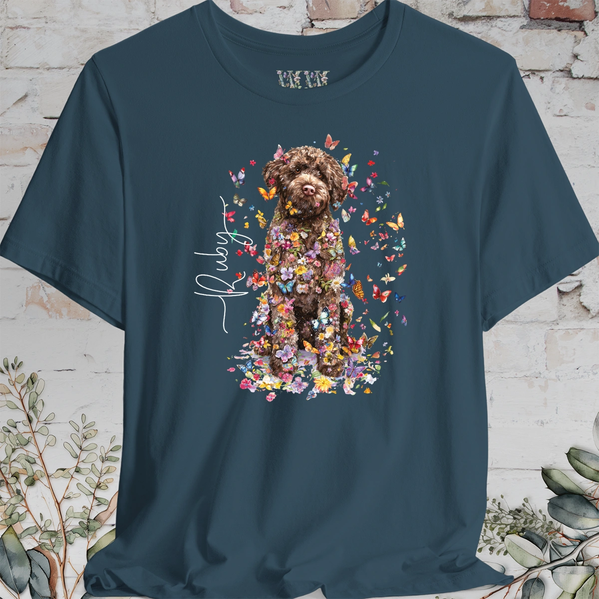 Lagotto Romagnolo #1 Floral Personalized T shirt