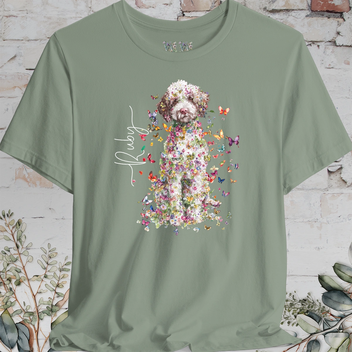 Lagotto Romagnolo #2 Floral Personalized T shirt