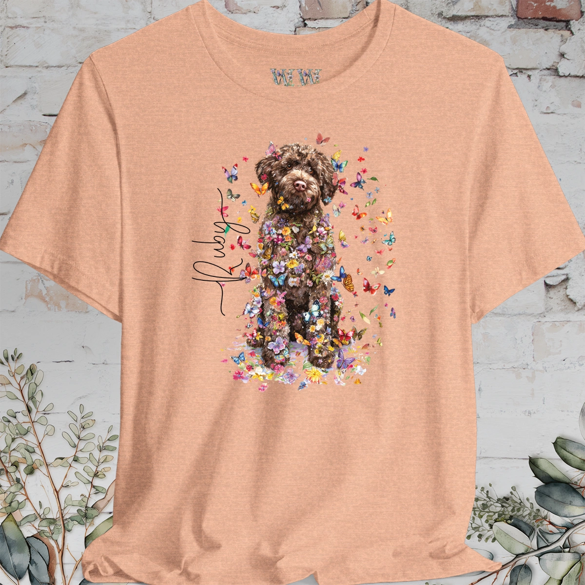 Lagotto Romagnolo #1 Floral Personalized T shirt