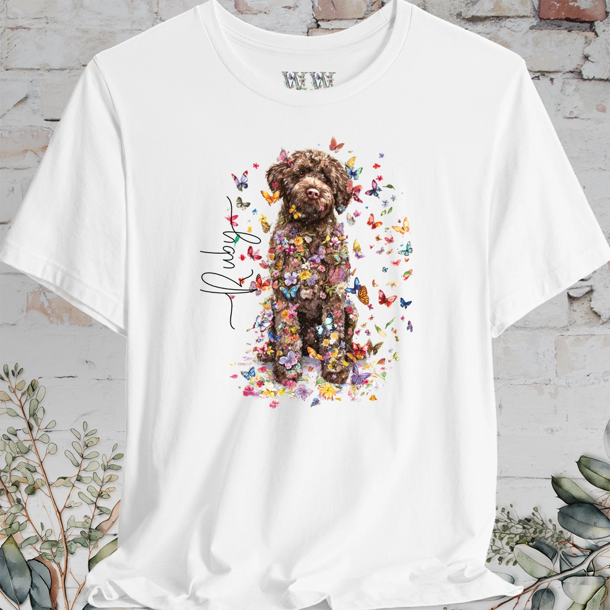 Lagotto Romagnolo #1 Floral Personalized T shirt