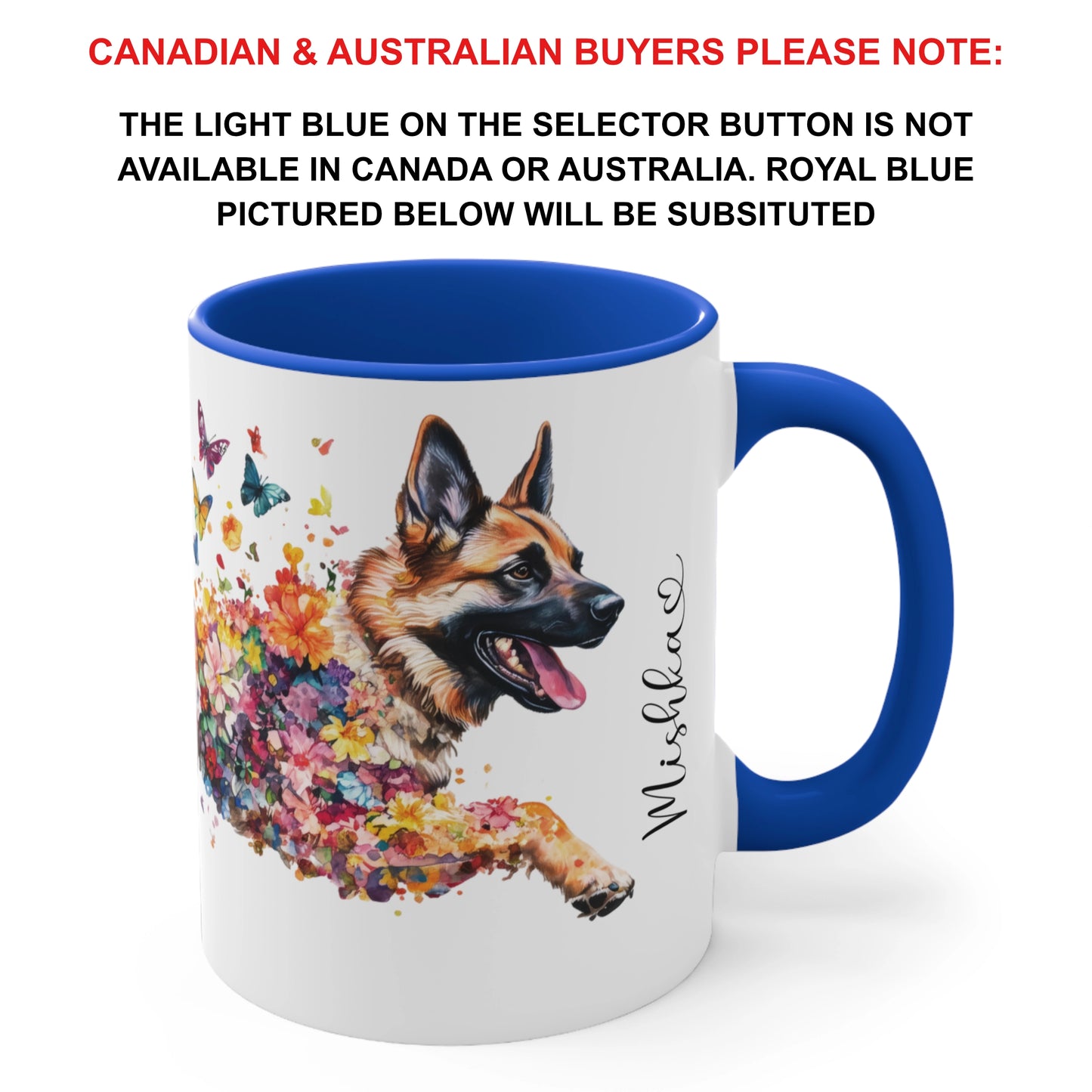 Cream Golden Retriever Personalized Accent Mugs, 11oz