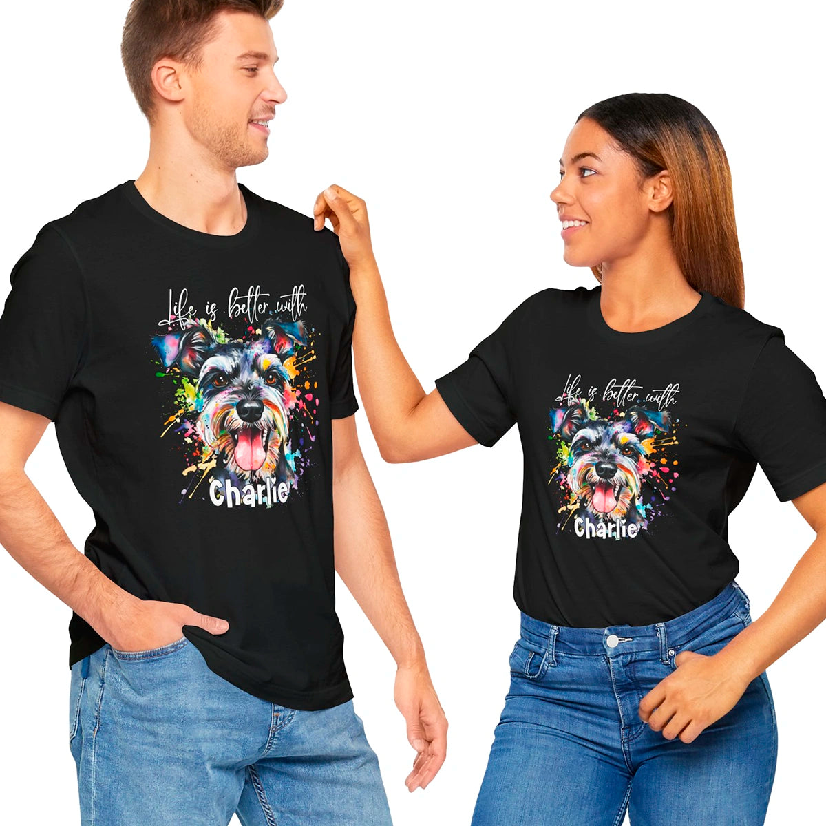Schnauzer 'Life is better with' - Personalized T shirt