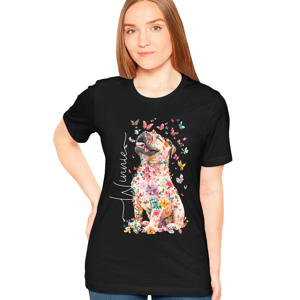 Shar Pei #1 Floral Personalized T shirt
