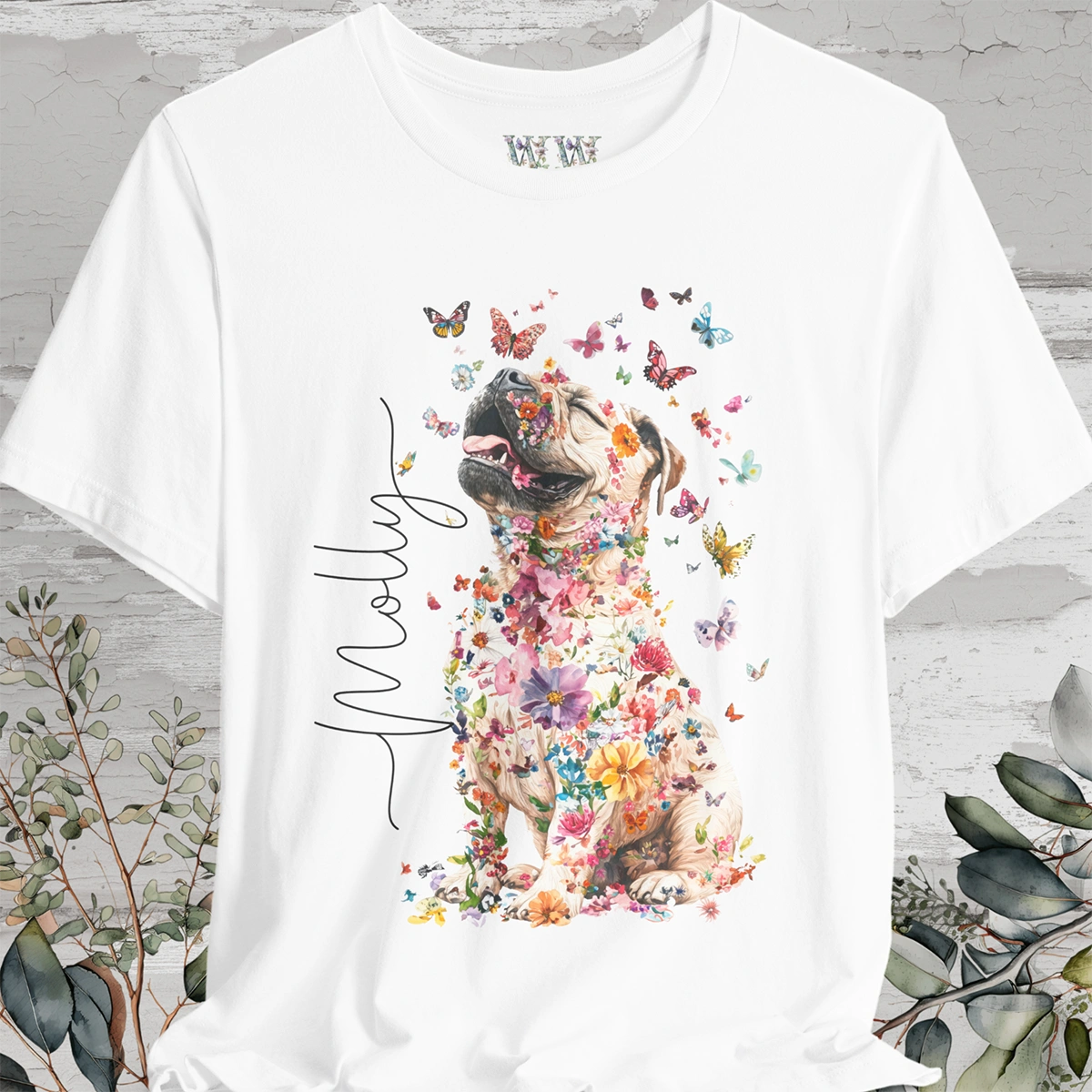 Shar Pei #1 Floral Personalized T shirt