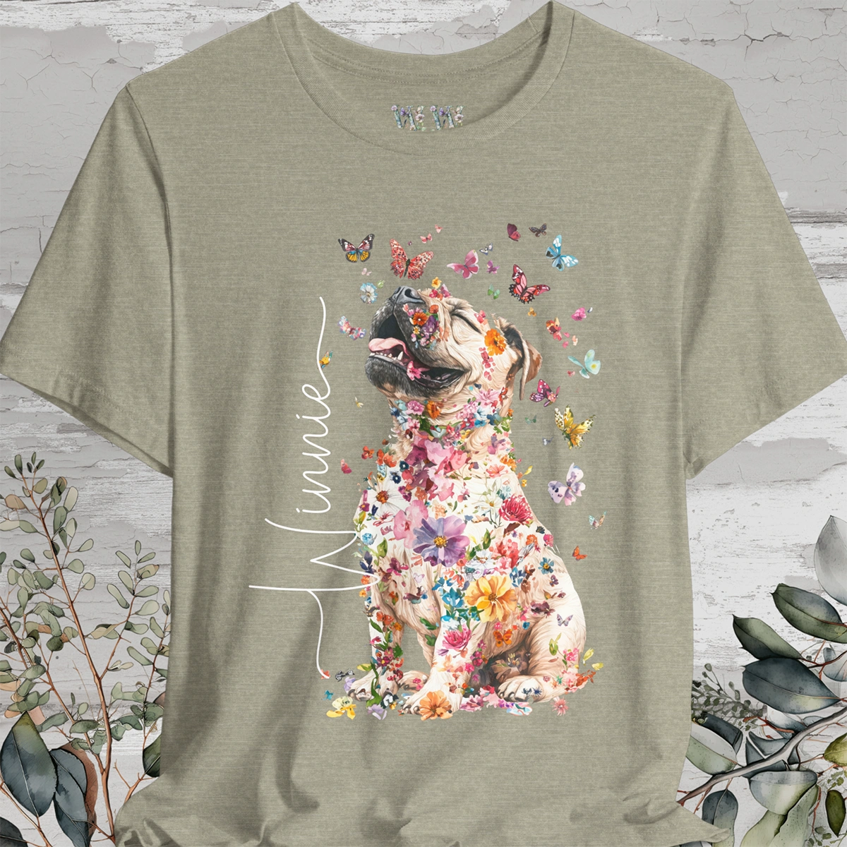 Shar Pei #1 Floral Personalized T shirt