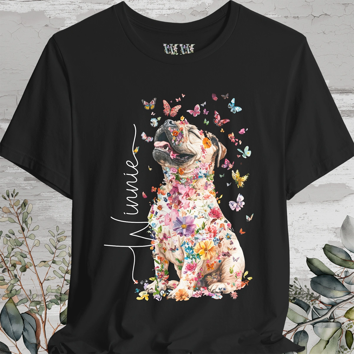 Shar Pei #1 Floral Personalized T shirt
