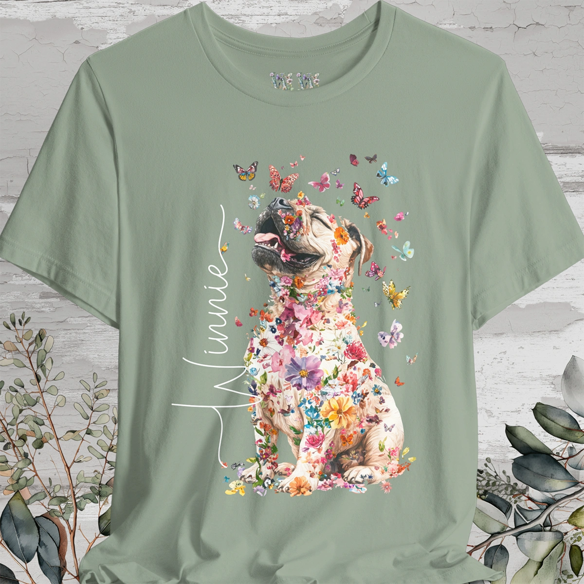 Shar Pei #1 Floral Personalized T shirt