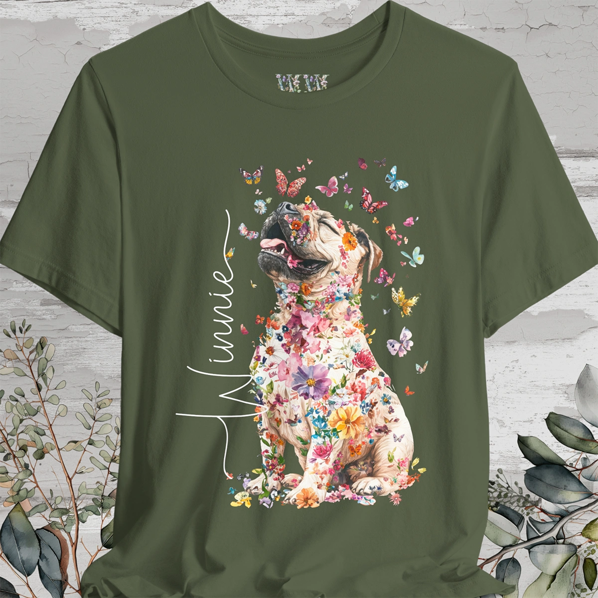 Shar Pei #1 Floral Personalized T shirt