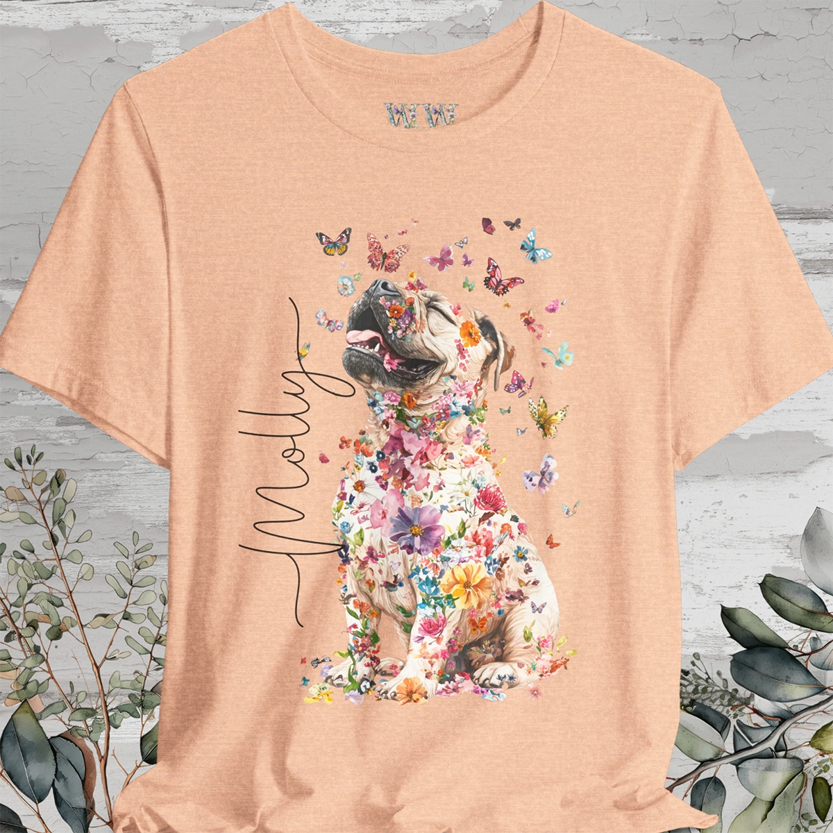 Shar Pei #1 Floral Personalized T shirt