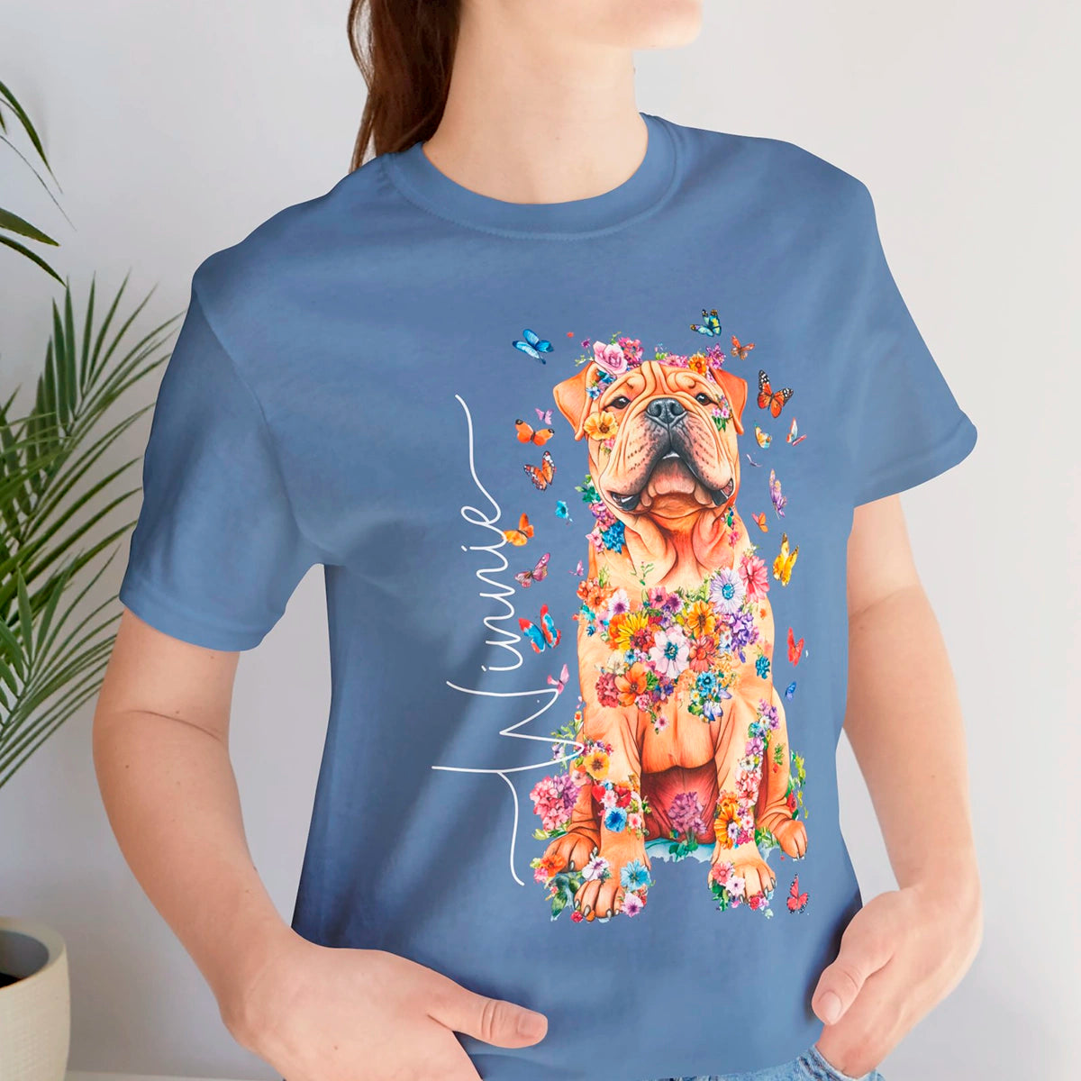 Shar Pei #2 Floral Personalized T shirt