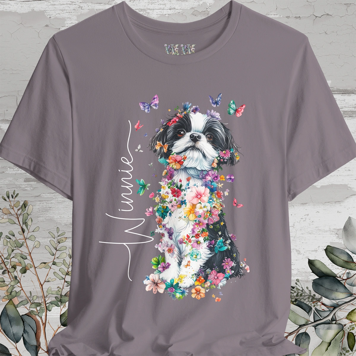Shih Tzu #2 Floral Personalized T shirt