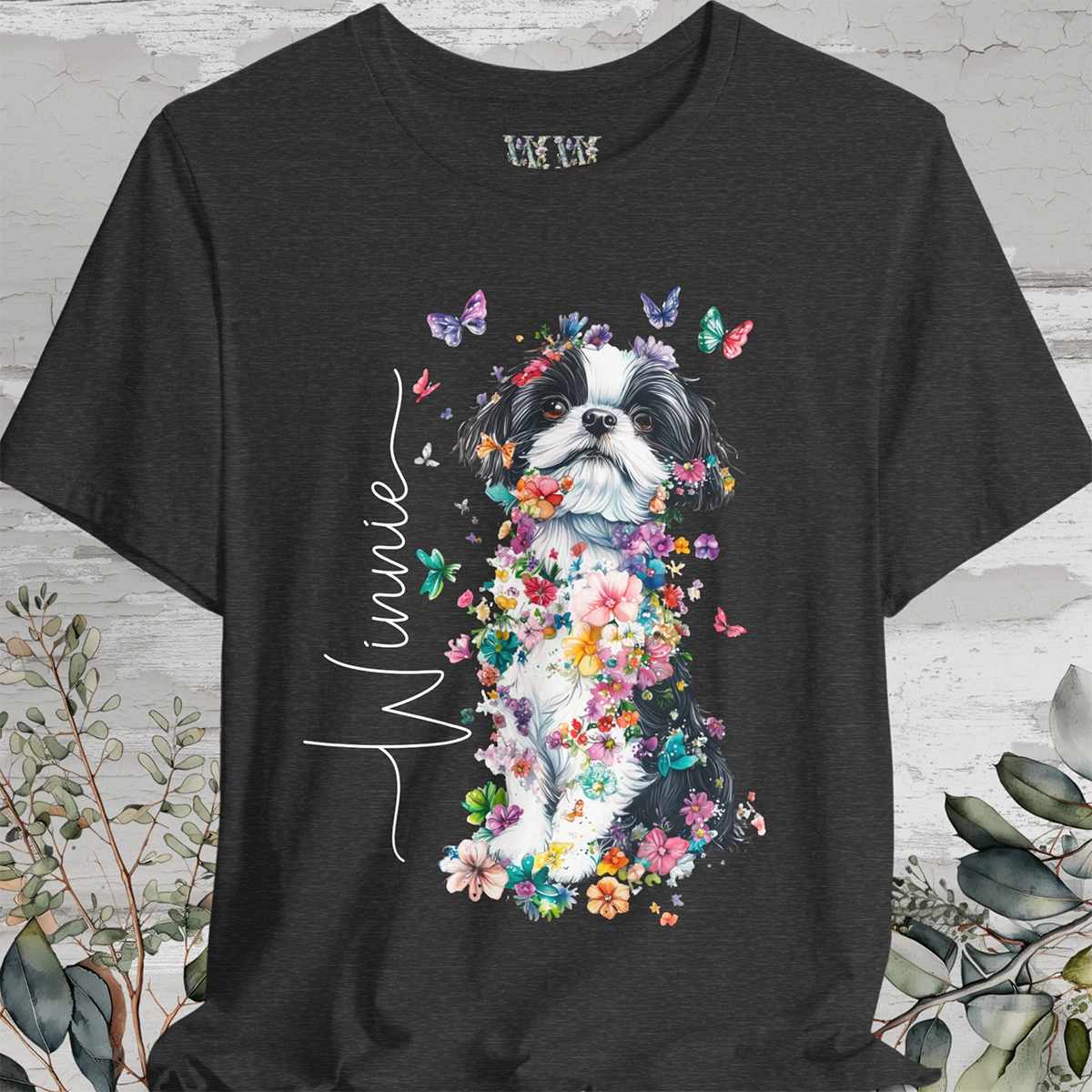 Shih Tzu #2 Floral Personalized T shirt
