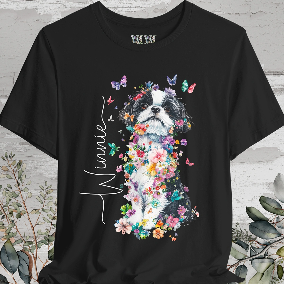 Shih Tzu #2 Floral Personalized T shirt