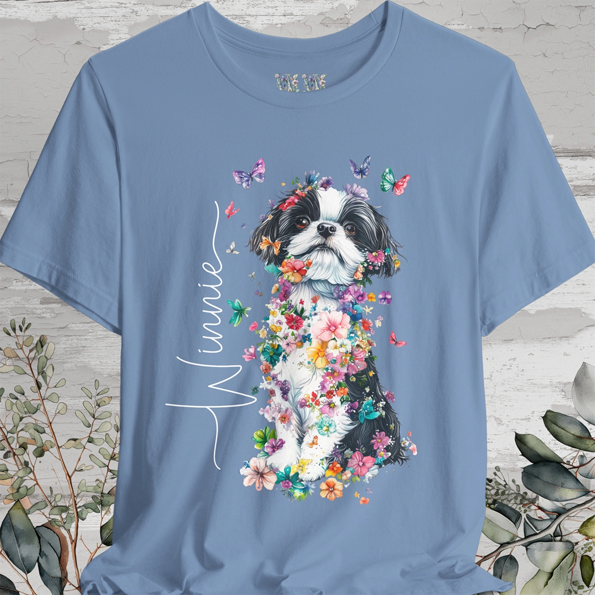 Shih Tzu #2 Floral Personalized T shirt